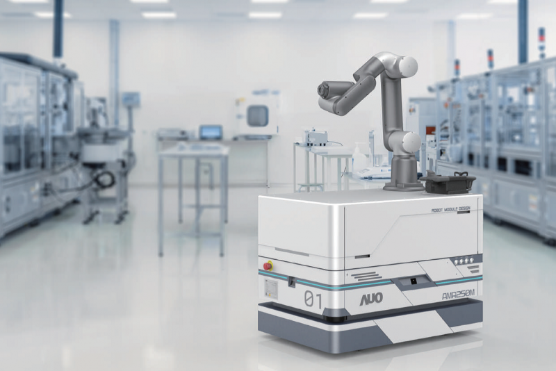 问鼎整合AI人工智慧、IoT物聯網與Cloud雲端平台服務，開發模組化AMR 250M自主移動機器人，滿足多元自動化生產需求，在智慧工廠中扮演著串接和搬運的角色